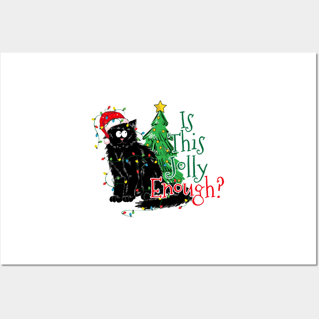 Is this Jolly Enough ? Black furry Cat Wall Art by Bam-the-25th